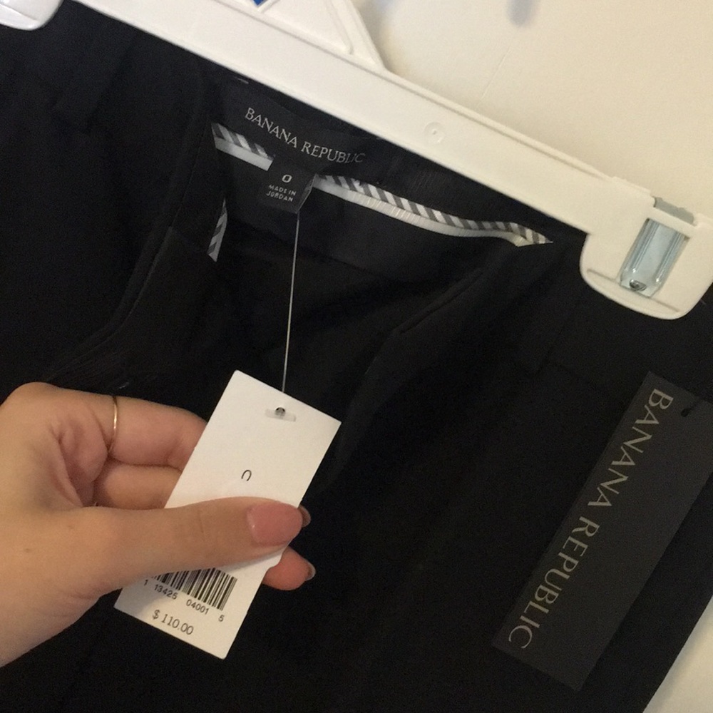 Banana republic black dress pant Logan 0 NWT